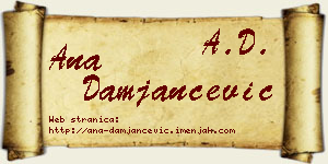 Ana Damjančević vizit kartica